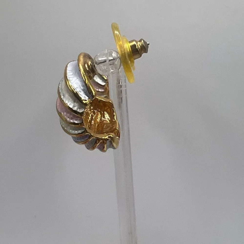 Vintage Pastel and Gold Tone Earrings